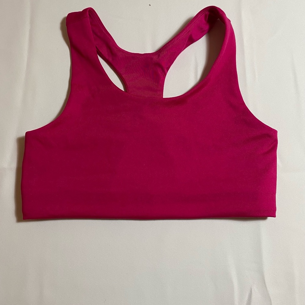 Hot pink kids sports bra
